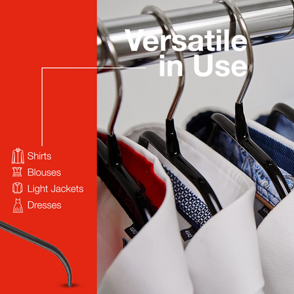 MAWA | Made in Germany | Metal Hanger Set | Silhouette 41/F | Shirt Hanger | Collar Shape | Non-Slip Coating | 360° Rotatable Swivel Hook | Space Saver | 10 Pieces